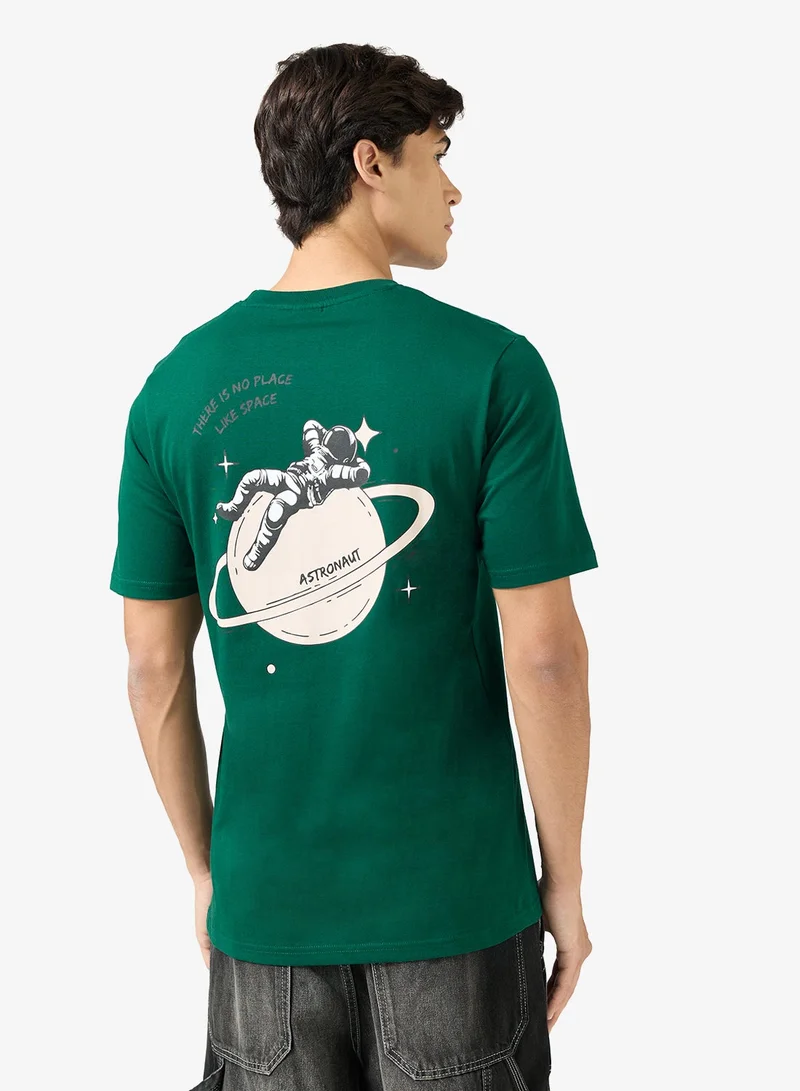 سفنتي فايف تيشيرت مطبوع بقصة عادية